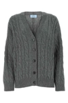 Prada Cardigan Oversize In Cashmere Grigio  Donna In Grey