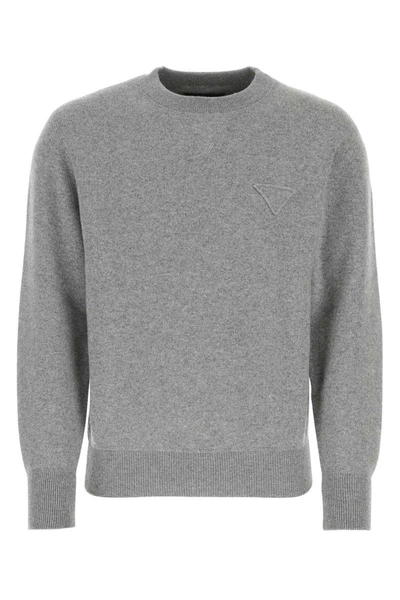 Prada Crew Neck Sweater In Gray