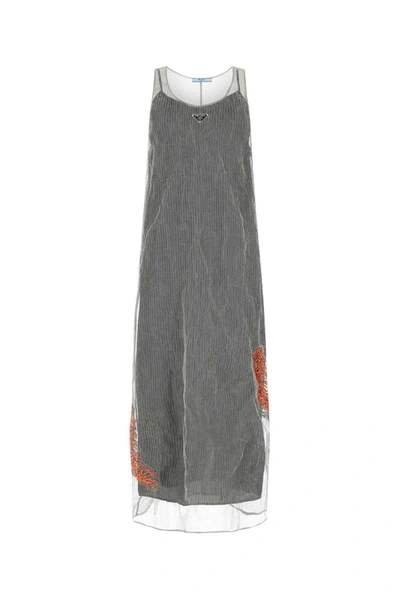 Prada Silver Mesh Long Dress