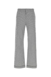 Prada Patterned Poplin Wide-leg Pants In Checked