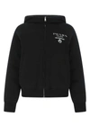 Prada Black Cashmere Blend Down Jacket In Black