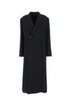 Quira Extra Long Double-breasted Wool Overcoat In Blue