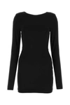 Rotate Birger Christensen Rotate Black Mini Fitted Dress With Cut-out Details On The Back In Viscose In Black