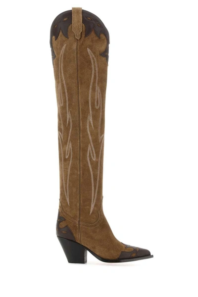 Sonora 90mm Melrose Suede Tall Boots In Cigar/caffe