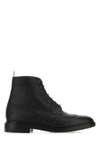 Thom Browne Leather Wingtip Boots In Black
