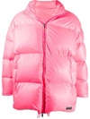 Valentino Duvet Down Jacket In Pink Fluo