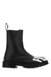 Vtmnts Leather Ankle Boots With Round Toe And Pull-tab In Black