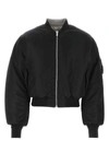 Vtmnts Nylon Bomber With Padded Shoulders And Utility Pocket In Black
