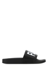 Vtmnts Graphic Print Rubber Slippers In Black
