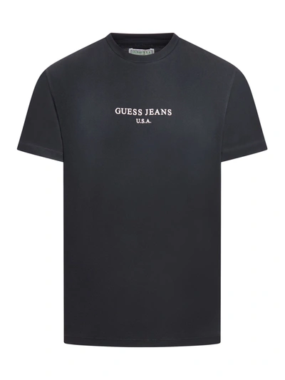 Guess Usa Logo-print T-shirt In Black