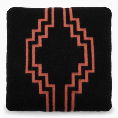 Marcelo Burlon Home Black Square Wool Pillow