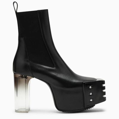 (ずま)rick owens grilled platformsboots Rick Owens Black Grilled Platform Chelsea Boots | ModeSens