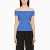 Alexander Mcqueen Top With Boat Neckline In Blue