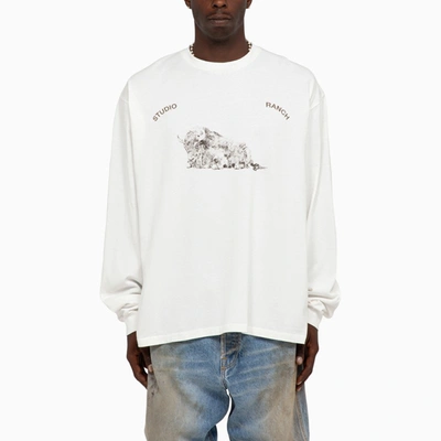 1989 Studio Graphic-print Cotton Sweatshirt In White