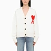Ami Alexandre Mattiussi Ami De Coeur Cotton-blend Cardigan In White