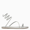 René Caovilla Crystal-embellished Satin Sandals In Grey