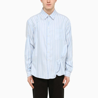 424 Pinched Striped Shirt In Light Blue