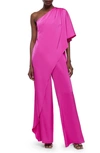 River Island One-shoulder Jumpsuit In Pink