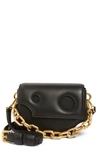 Off-white Burrow 24 Leather Shoulder Bag In Black No Color