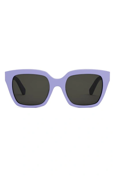 Celine Monochroms 56mm Square Sunglasses In Purple/gray Solid