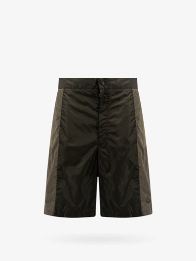 Moncler Flared Bermuda Shorts In Green