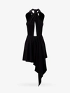 Stella Mccartney Cutout Asymmetric Seersucker Halterneck Mini Dress In Black