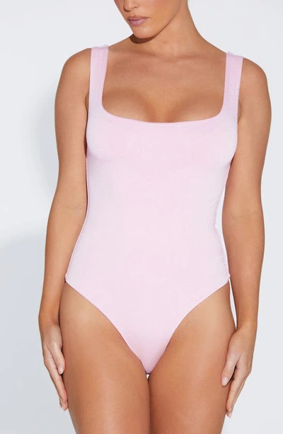 Naked Wardrobe The Nw Tank Bodysuit In Pink Frosting