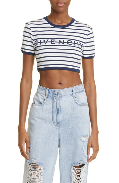 Givenchy Ringer Crop Stripe T-shirt In Default Title
