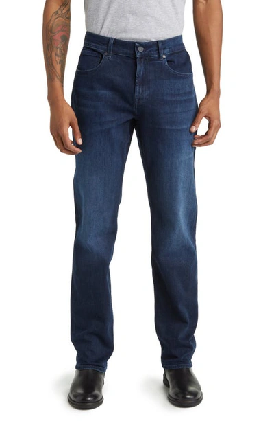 7 For All Mankind Straight Fit Jeans In Dark Blue