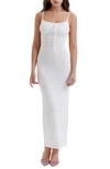 House Of Cb Pointelle Maxi Sweater Dress In White