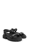 Allsaints Women's Helium 55mm Leather Sport Sandals In Black