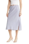 Madewell Crinkled Satin Slip Skirt In Distant Periwinkle