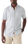 FAHERTY BREEZE SHELL PRINT SHORT SLEEVE HEMP & LYOCELL BUTTON-DOWN SHIRT