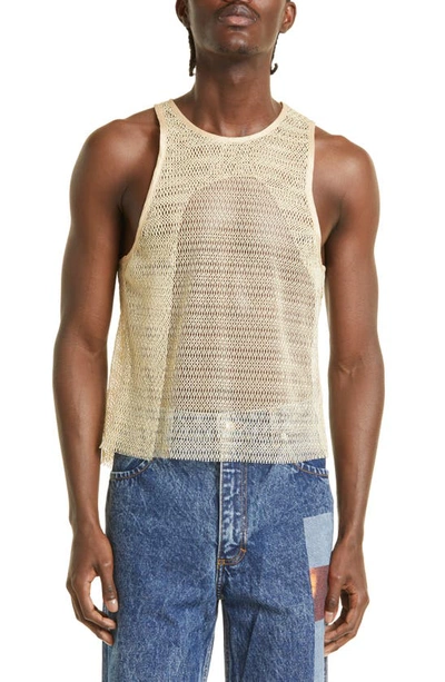 Eckhaus Latta Gender Inclusive Net Tank Top In Straw