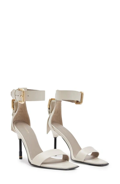 Allsaints Noir Ankle Strap Sandal In Parchment Whit