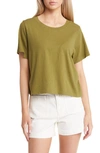 Madewell Lakeshore Softfade Cotton Crop Tee In Classic Olive