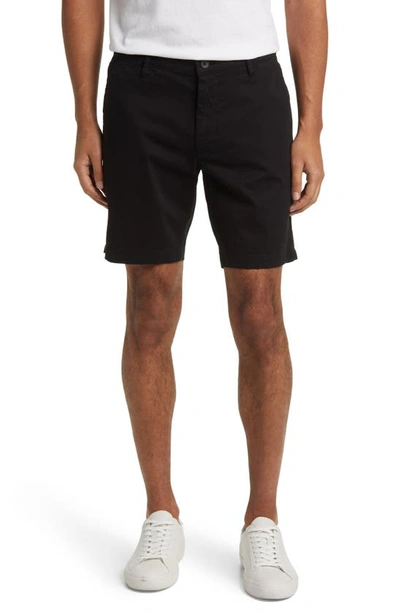 Ag Wanderer Poplin Chino Shorts In Pure Black