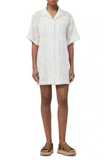 Rag & Bone Reed Embroidered Shirtdress In White