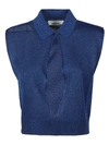 Circus Hotel Wide Leg Viscose Trousers In Blue