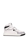 Valentino Rockstud Printed Faux Leather High-top Sneakers In White