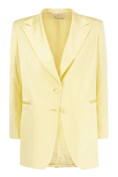 Saulina Agnese - Two-button Viscose Blend Blazer In Yellow