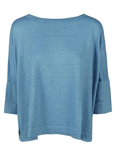 Shirt C-zero Linen Over Sweater In Blue