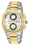 GV2 POTENTE AUTOMATIC CHRONOGRAPH STAINLESS STEEL BRACELET WATCH, 40MM