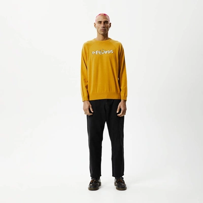 Afends Knitted Crew Neck Jumper In Yellow