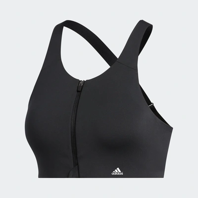 Adidas Originals Ultimate Zip Front Sports Bra In Black