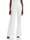 Alice And Olivia Dylan High Waist Wide Leg Pants In Ecru Vegan Leather In White