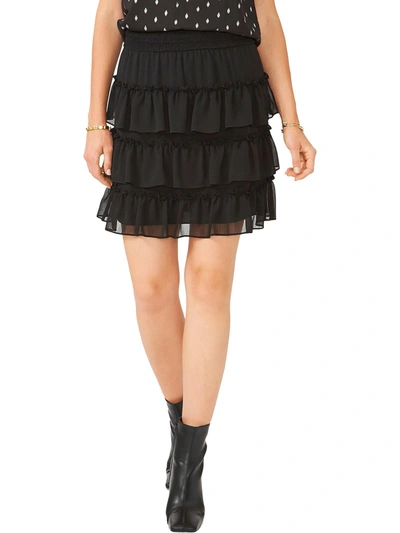 28th & Park Juniors Womens Ruffled Tiered A-line Skirt In Black