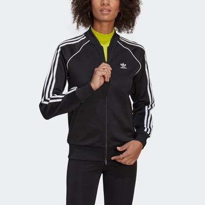 Adidas Originals Sst Zipped Track Jacket In Black