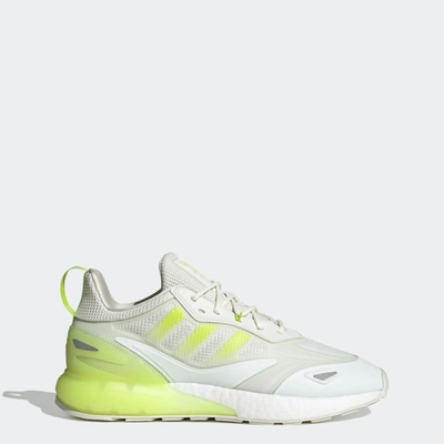 Adidas Originals Adidas Men's Originals Zx 2k Boost 2.0 Running Shoes In White Tint/semi Solar Slime/semi Solar Slime