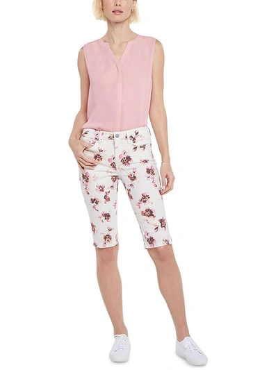 Nydj Womens Mid-rise Denim Shorts In Multi